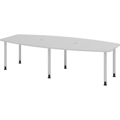 bümö Konferenztisch mittel KT28 - Nachbildung: Grau, tischfuss: Füße in Silber