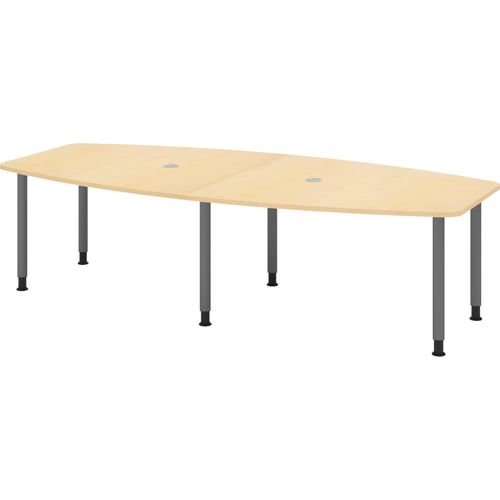 bümö Konferenztisch mittel KT28 - Nachbildung Ahorn, tischfuss: Füße in Graphit
