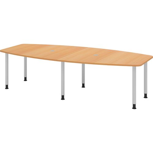 bümö Konferenztisch mittel KT28 - Nachbildung: Buche, tischfuss: Füße in Silber