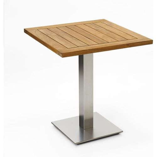 Gartentisch Bistrox 95x95 Tischplatte Teak Geölt Gestell Edelstahl Gebürstet