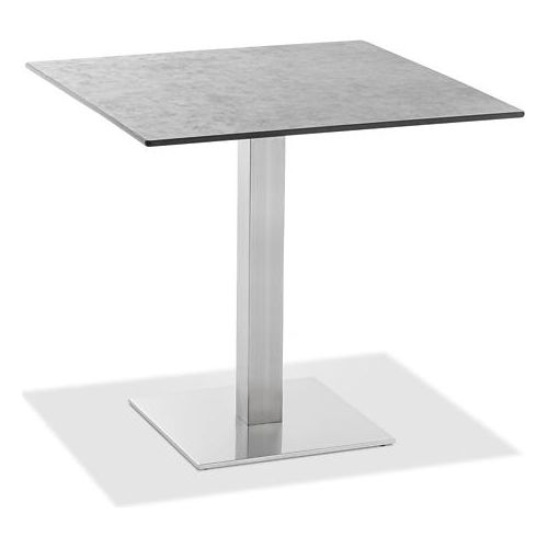Gartentisch Bistrox 95x95 Tischplatte HPL Zement Gestell Edelstahl Gebürstet