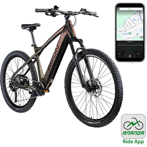 Agon Alpha E Bike Mountainbike Herren oder Damen 170 - 190 cm Pedelec 27,5 Zoll sunrise black metallic