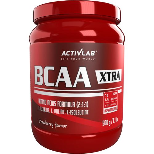 Activlab BCAA Xtra 500g, L-Leucin, L-Isoleucin, L-Valin, L-Glutamin - Erdbeere