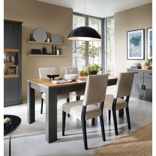 Design Esstisch WM-444 Amaretto Eiche Hudson - Anthrazit ausziehbar
