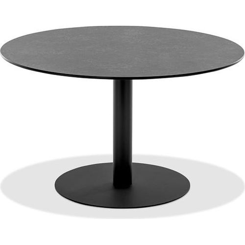 Gartentisch Bistrox 70 rund Tischplatte HPL Granit Gestell Stahl in Anthrazit