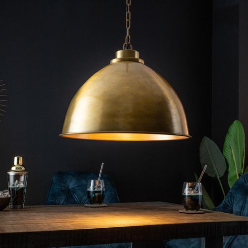 riess-ambiente Design Hängelampe INDUSTRIAL 45cm gold Metall rund höhenverstellbar Pendelleuchte Hängeleuchte Lampe