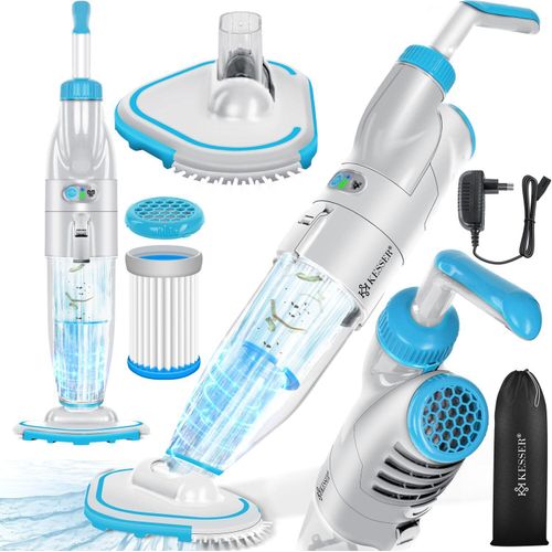 KESSER® Poolsauger mit Akku | elektrisch Pool Bodensauger Handsauger | Poolreiniger mit Filter & 2-Geschwindigkeits-System | Handsauger Reinigungsset kabellos, Inkl. Abdeckung