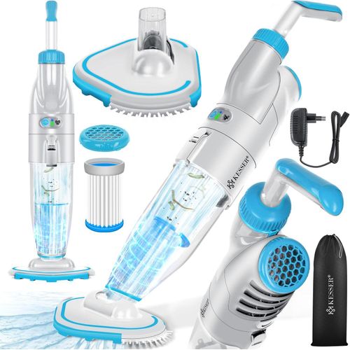 KESSER® Poolsauger mit Akku | elektrisch Pool Bodensauger Handsauger | Poolreiniger mit Filter & 2-Geschwindigkeits-System | Handsauger Reinigungsset kabellos, Inkl. Abdeckung