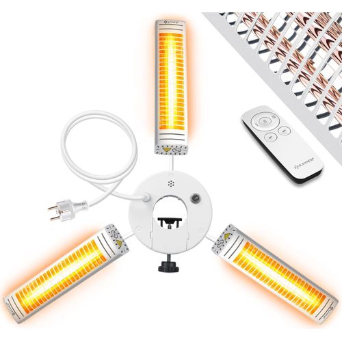 KESSER® Heizstrahler Infrarot 3000W für Terrasse Gastro- & Sonnenschirm Quarzstrahler Outdoor Infrarotstrahler Terrassenstrahler mit Fernbedienung | höhenverstellbar Garten & Außenbereich