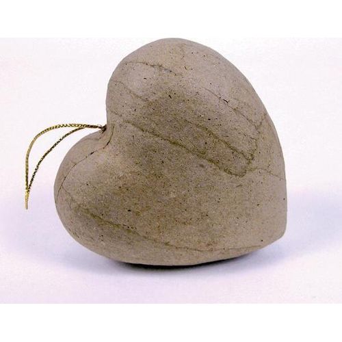 Décopatch AC686O Herz in 3D aus Pappmaché, 4 x 8 x 8 cm, zum Verzieren und Aufhängen, perfekt für Ihre Wohndeko, kartonbraun