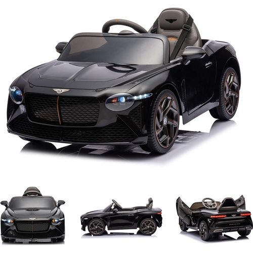 Kikkaboo Kinder Elektroauto Bentley Bacalar EVA-Reifen Gurt, MP3, USB, 2 Motoren schwarz