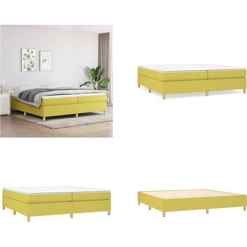 vidaXL Boxspringbett Grün 200x200 cm Stoff - Boxspringbett - Boxspringbetten - Bett - Schlafzimmermöbel