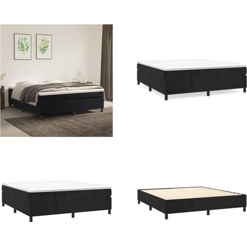 vidaXL Boxspringbett Schwarz 160x200 cm Samt - Boxspringbett - Boxspringbetten - Bett - Schlafzimmermöbel