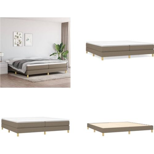 vidaXL Boxspringbett Taupe 200x200 cm Stoff - Boxspringbett - Boxspringbetten - Bett - Schlafzimmermöbel