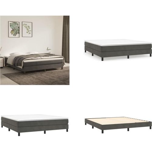 vidaXL Boxspringbett Dunkelgrau 180x200 cm Samt - Boxspringbett - Boxspringbetten - Bett - Schlafzimmermöbel