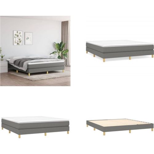 vidaXL Boxspringbett Dunkelgrau 160x200 cm Stoff - Boxspringbett - Boxspringbetten - Bett - Schlafzimmermöbel