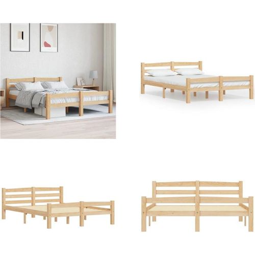 vidaXL Massivholzbett Kiefer 120x200 cm - Bettrahmen - Holz-Bettrahmen - Bett - Betten