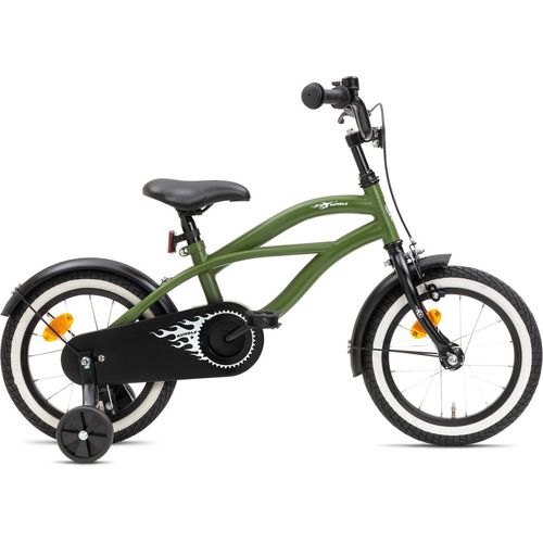 Nogan Rumble Kinderfahrrad – 14 Zoll – Armeegrün - komplett mit Stutzräder