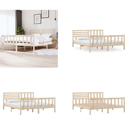 vidaXL Massivholzbett 180x200 cm - Bettrahmen - Bettgestell - Bett - Massivholzbettrahmen