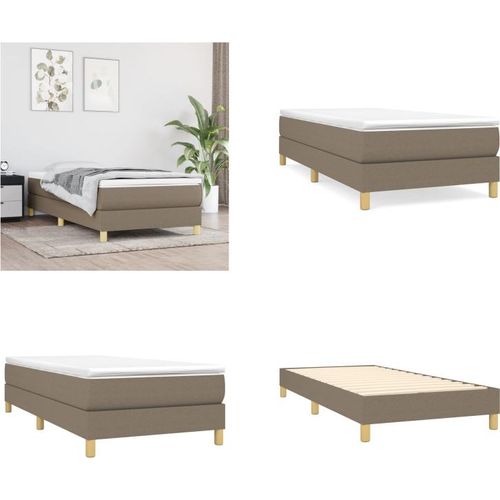 vidaXL Boxspringbett Taupe 90x190 cm Stoff - Boxspringbett - Boxspringbetten - Bett - Schlafzimmermöbel