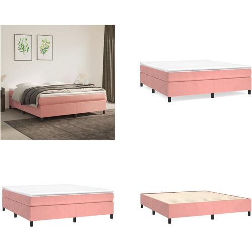 vidaXL Boxspringbett Rosa 180x200 cm Samt - Boxspringbett - Boxspringbetten - Bett - Schlafzimmermöbel
