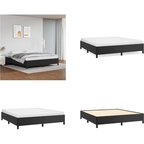 vidaXL Bettgestell Schwarz 180x200 cm Kunstleder - Bettgestell - Bettgestelle - Bett - Schlafzimmermöbel