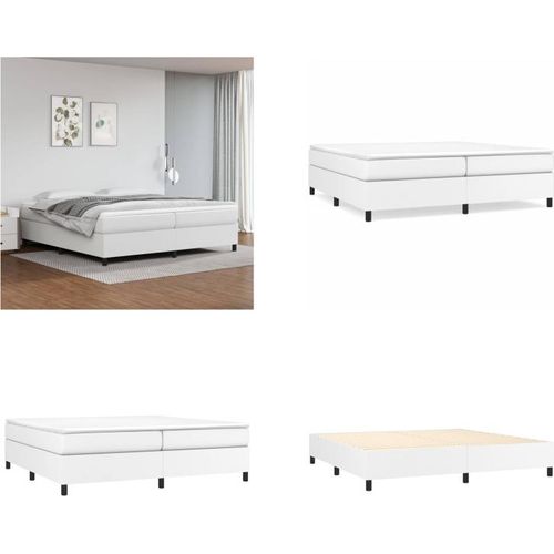 vidaXL Boxspringbett Weiß 200x200 cm Kunstleder - Boxspringbett - Boxspringbetten - Bett - Schlafzimmermöbel