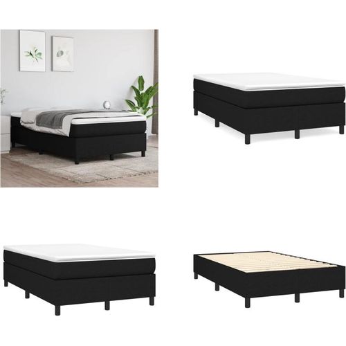 vidaXL Boxspringbett Schwarz 120x200 cm Stoff - Boxspringbett - Boxspringbetten - Bett - Schlafzimmermöbel
