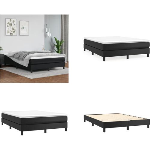 vidaXL Boxspringbett Schwarz 140x190 cm Kunstleder - Boxspringbett - Boxspringbetten - Bett - Schlafzimmermöbel
