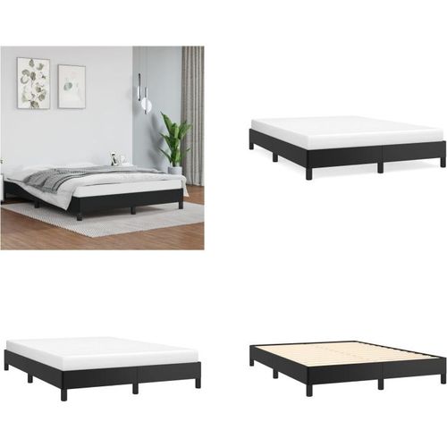 vidaXL Bettgestell Schwarz 140x190 cm Kunstleder - Bettgestell - Bettgestelle - Bett - Schlafzimmermöbel
