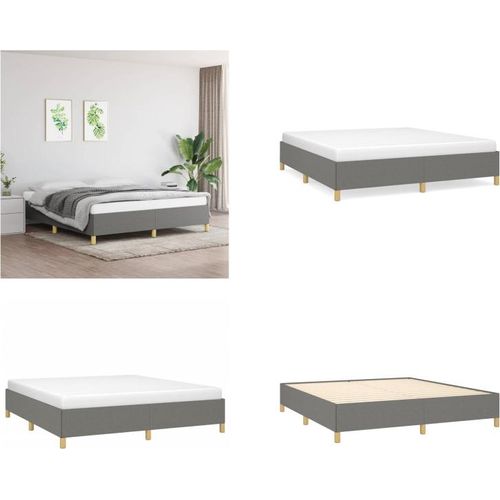 vidaXL Boxspringbett Dunkelgrau 180x200 cm Stoff - Boxspringbett - Boxspringbetten - Bett - Schlafzimmermöbel