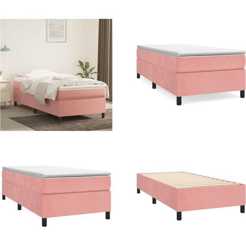 vidaXL Boxspringbett Rosa 80x200 cm Samt - Boxspringbett - Boxspringbetten - Bett - Schlafzimmermöbel