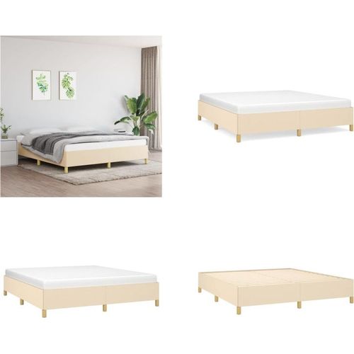 vidaXL Boxspringbett Creme 160x200 cm Stoff - Boxspringbett - Boxspringbetten - Bett - Schlafzimmermöbel