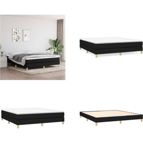 vidaXL Boxspringbett Schwarz 180x200 cm Stoff - Boxspringbett - Boxspringbetten - Bett - Schlafzimmermöbel