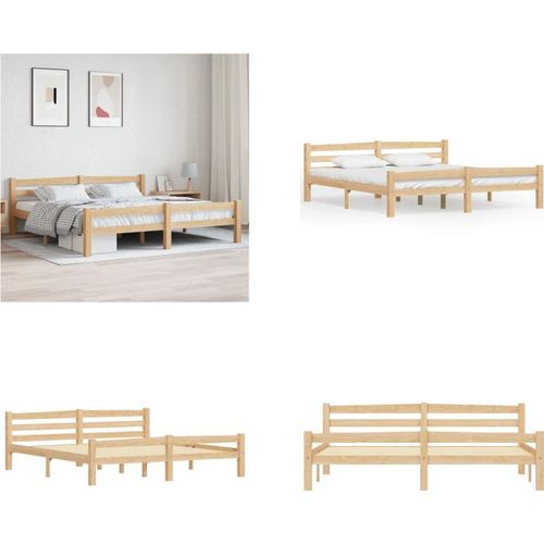 vidaXL Massivholzbett Kiefer 180x200 cm - Bettrahmen - Holz-Bettrahmen - Bett - Betten