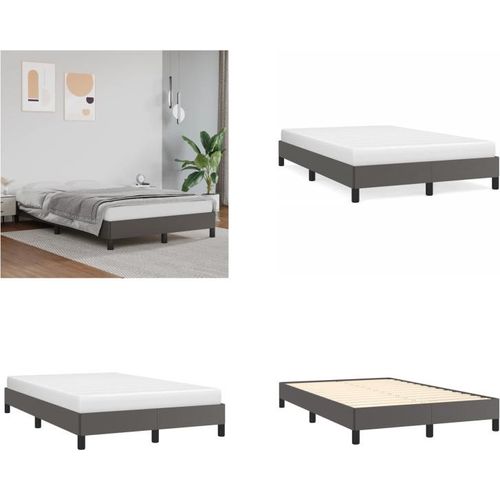 vidaXL Bettgestell Grau 120x200 cm Kunstleder - Bettgestell - Bettgestelle - Bett - Schlafzimmermöbel