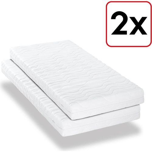 Doppelpack Premium 7-Zonen Matratze 80x200 cm CloudComfort, Höhe 15 cm, Härtegrad H2/H3, Twin-Set