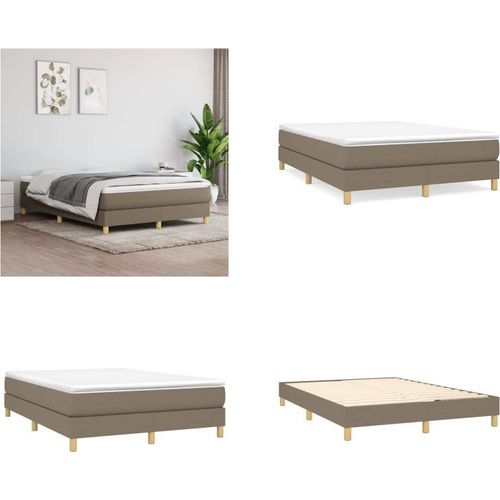 vidaXL Boxspringbett Taupe 140x200 cm Stoff - Boxspringbett - Boxspringbetten - Bett - Schlafzimmermöbel