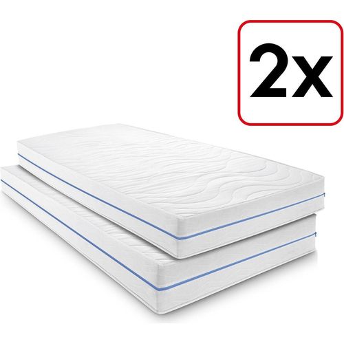 Doppelpack ergonomische Matratze 80x200 cm 7-Zonen Supportho Premium, Höhe 18 cm, Härtegrad H2/H3 Twin