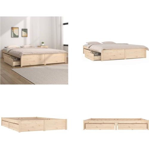vidaXL Bett mit Schubladen 135x190 cm - Bettrahmen - Bettgestell - Bett - Schlafzimmermöbel