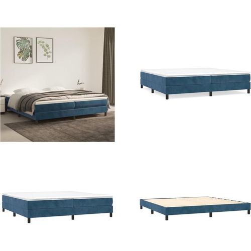 vidaXL Boxspringbett Dunkelblau 200x200 cm Samt - Boxspringbett - Boxspringbetten - Bett - Schlafzimmermöbel