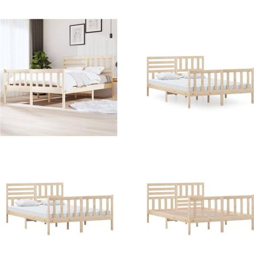 vidaXL Massivholzbett 140x200 cm - Bettrahmen - Bettgestell - Bett - Massivholzbettrahmen