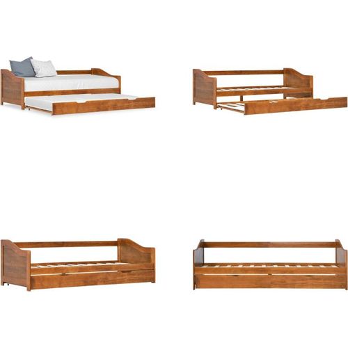vidaXL Ausziehsofa Bettgestell Honigbraun Kiefernholz 90×200 cm - Schlafsofa-Gestell - Schlafsofas-Gestelle - Schlafsofa-Rahmen - Sofa Mit Ausziehbett