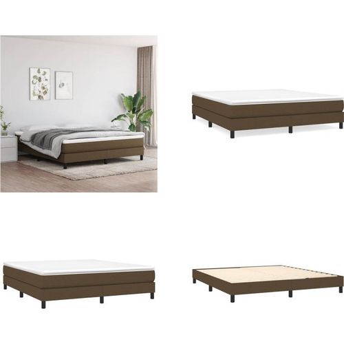 vidaXL Boxspringbett Dunkelbraun 180x200 cm Stoff - Boxspringbett - Boxspringbetten - Bett - Schlafzimmermöbel