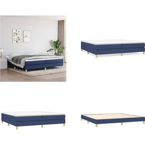 vidaXL Boxspringbett Blau 200x200 cm Stoff - Boxspringbett - Boxspringbetten - Bett - Schlafzimmermöbel