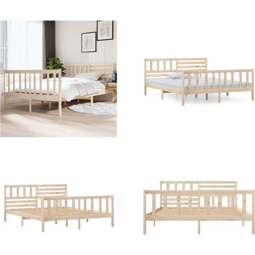 vidaXL Massivholzbett 140x190 cm - Bettrahmen - Bettgestell - Bett - Massivholzbettrahmen