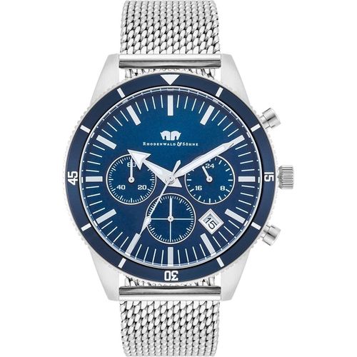 Herren Chronograph silber Edelstahl silber