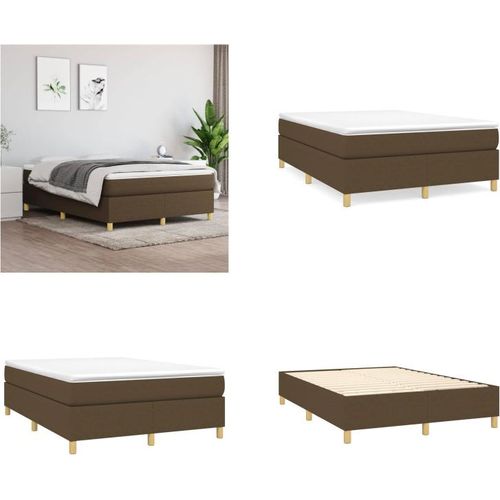 vidaXL Boxspringbett Dunkelbraun 140x190 cm Stoff - Boxspringbett - Boxspringbetten - Bett - Schlafzimmermöbel