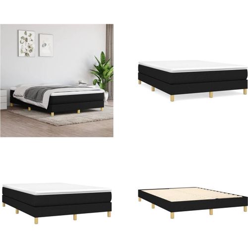 vidaXL Boxspringbett Schwarz 140x190 cm Stoff - Boxspringbett - Boxspringbetten - Bett - Schlafzimmermöbel