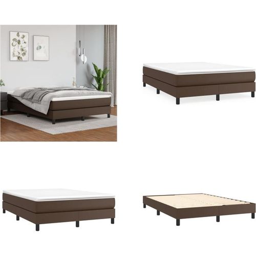 vidaXL Boxspringbett Braun 140x200 cm Kunstleder - Boxspringbett - Boxspringbetten - Bett - Schlafzimmermöbel